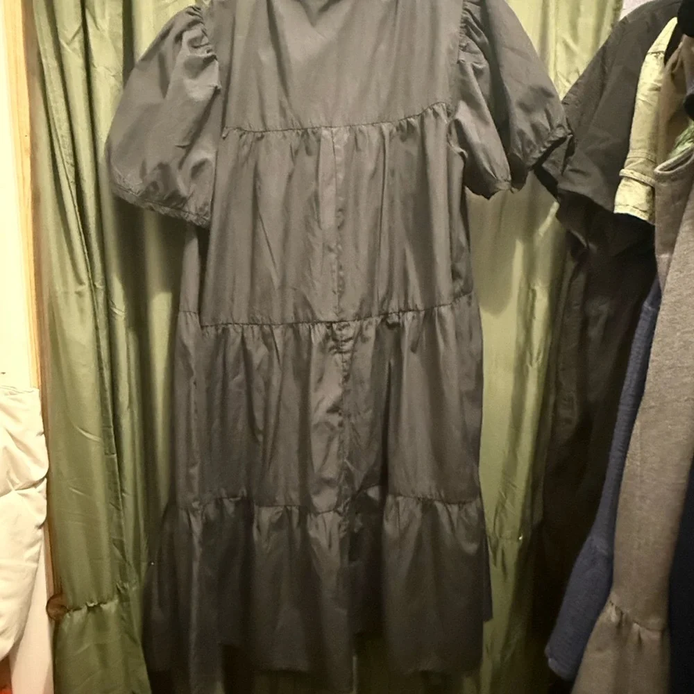 Chic Black Button-Up Mini Dress - Picture 2 of 3